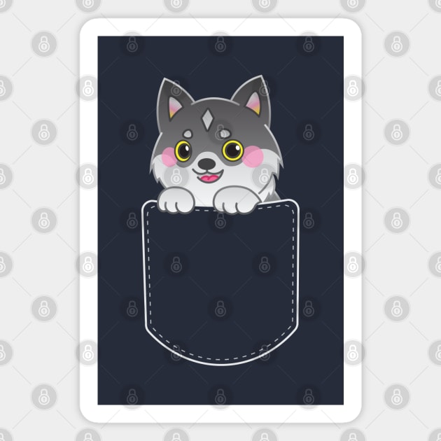 Puppy Torgal in a Pocket | FFXVI Final Fantasy 16 | Dark Colors Magnet by AFKApparelGG